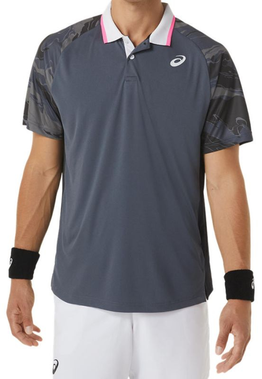 Мужское теннисное поло Asics Court Graphic - carrier grey