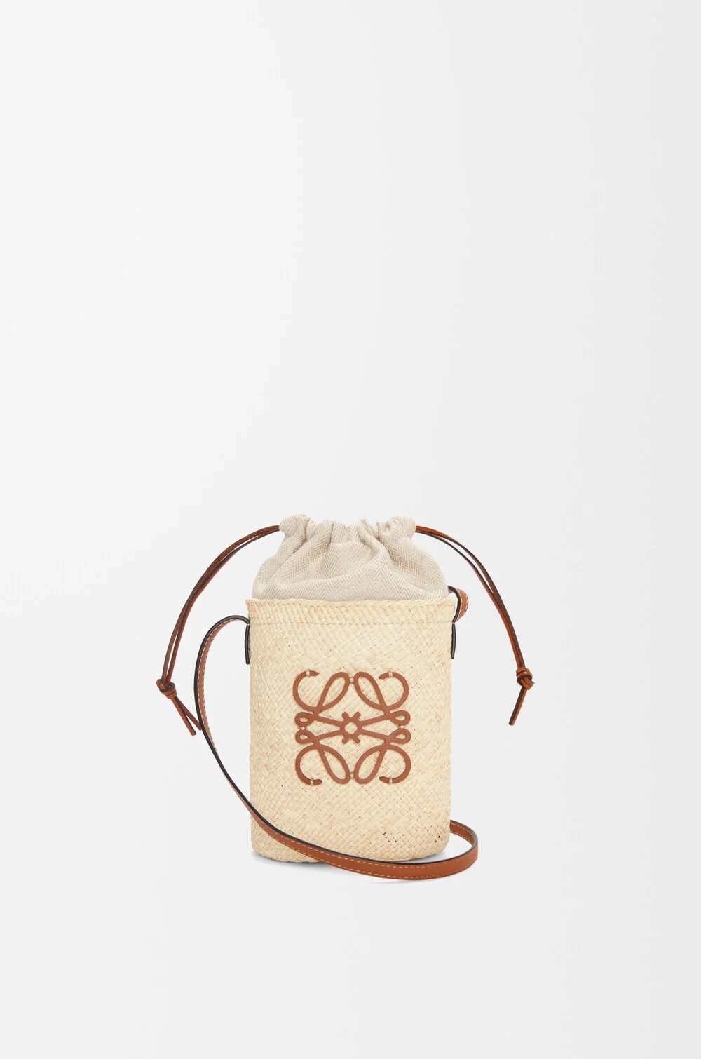 Loewe Сумка-мешок из пальмы и телячьей кожи, натуральный/коричневый