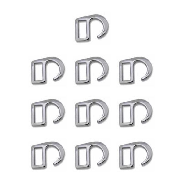 Крючки обувные 21х15 мм, ⌀10 мм, 10 шт, 04 никель, Micron