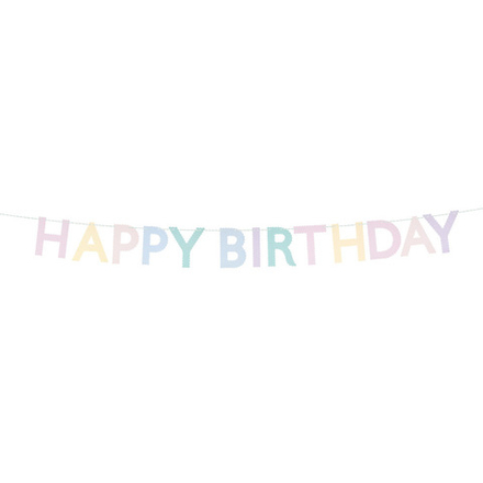 Гирлянда пастельная "С Днем Рождения" [Happy Birthday] 1.8 м