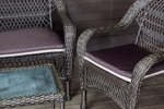 Садовый комплект из искусственного ротанга Мэдисон НЬЮ (Medison NEW) terrace set  с прямоугольным столиком с подушками на сиденье