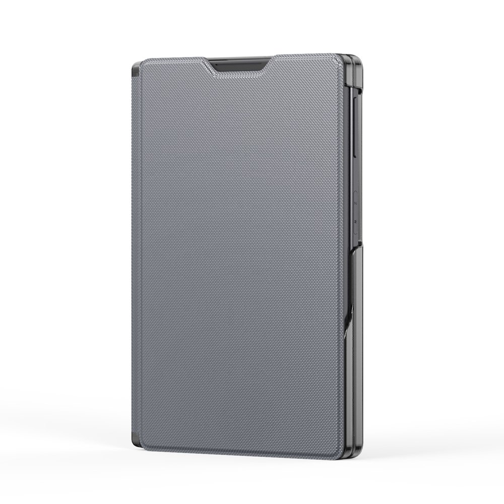 Чехол с покрытием под кожу темно-серого цвета для смартфона Samsung Galaxy Z Fold 8, серия Fort Series от Dux Ducis