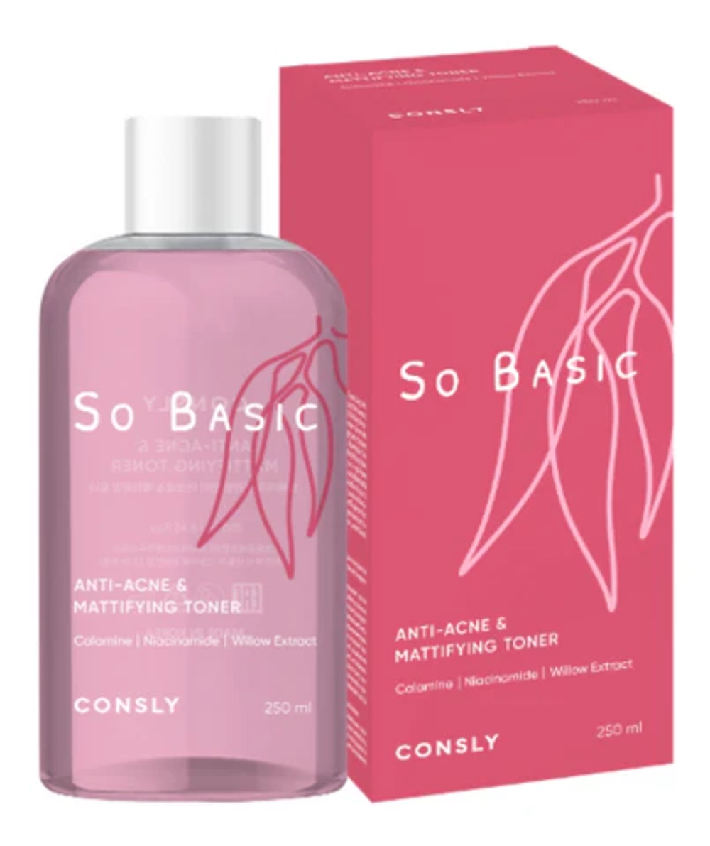 Тонер для лица матирующий CONSLY So Basic Calamine Anti-Acne&Mattifying Toner 250 мл
