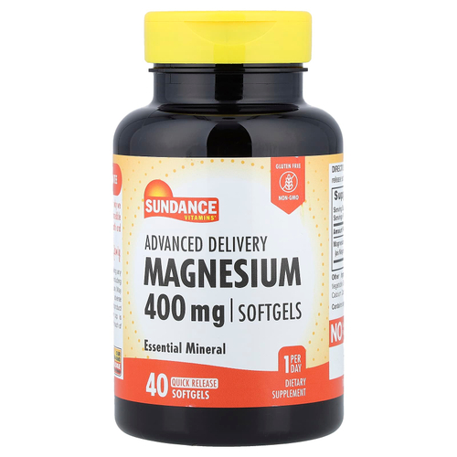 Sundance Vitamins, улучшенная доставка магния, 400 мг, 40 капсул с быстрым высвобождением