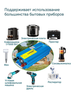 Инвертор 12V-220V 5000W Lvyuan чистая синусоида синий