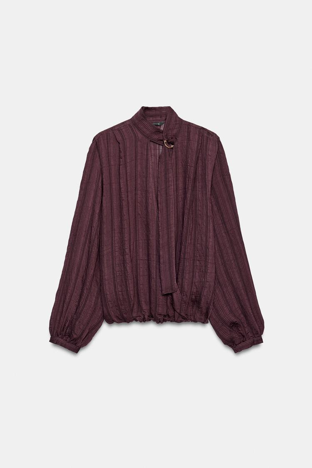 ZARA БЛУЗА В ПОЛОСКУ С ЗАПАХОМ, БОРДОВЫЙ