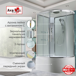 Душевая кабина AvaCan (АваКан) EM5811LT с высоким поддоном, 110х80х220