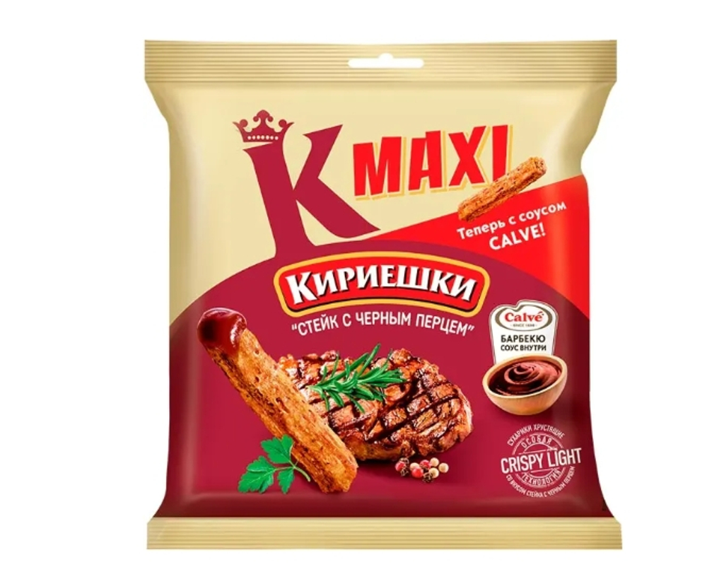 Сух.Кириешки Maxi 50г+25мл/32 стейк+барбекю соус