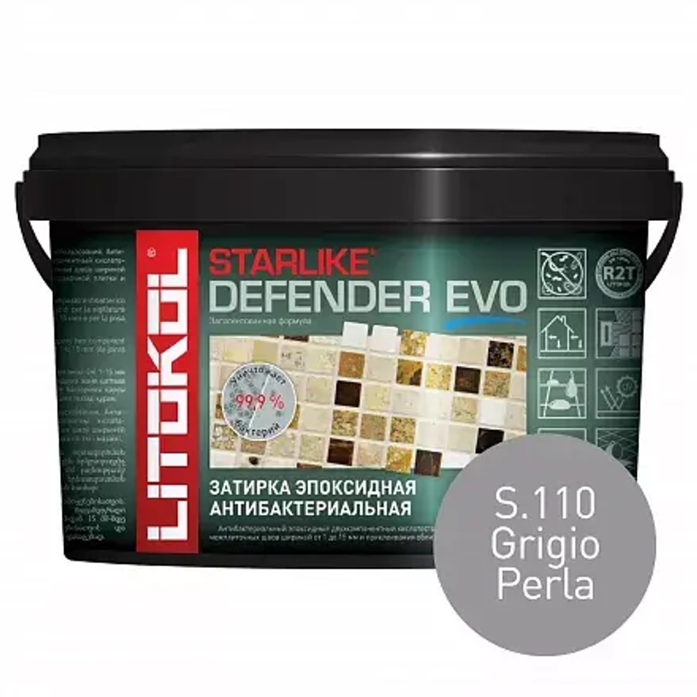 Затирочная смесь эпоксидная Litokol Starlike Defender Evo антибактериальная 1 кг