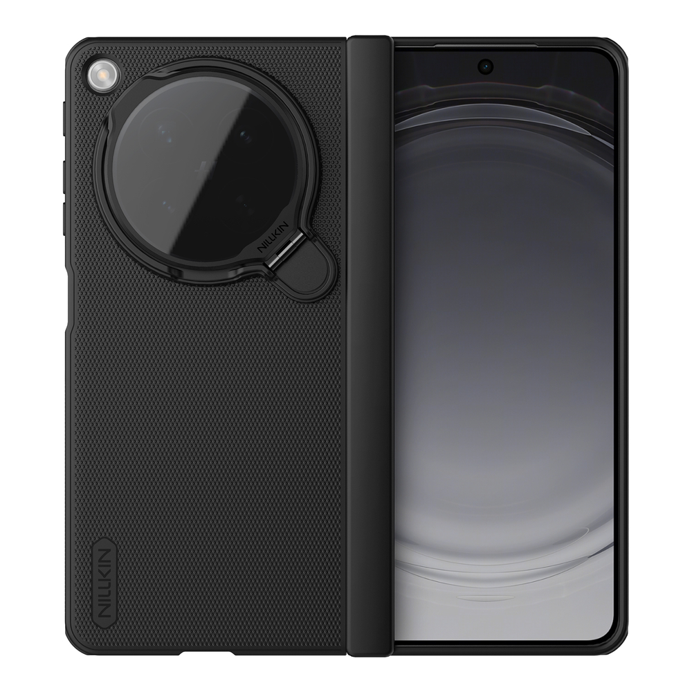 Чехол с защитной откидной крышкой для камеры на OPPO Find N6, серия Super Frosted Shield Prop Magnetic Case (версия с прозрачной крышкой объектива) от Nillkin
