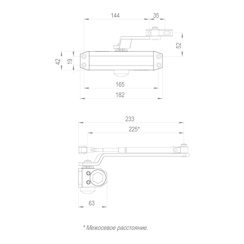 Доводчик дверной DC20-4 (DC-204) WH до 85 кг (белый)
