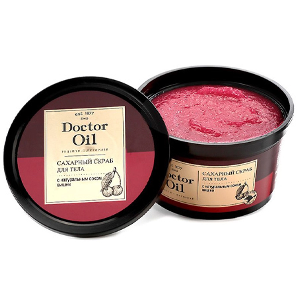 Скраб для тела сахарный с натуральным соком вишни ТМ Doctor Oil (Доктор Оил) 2
