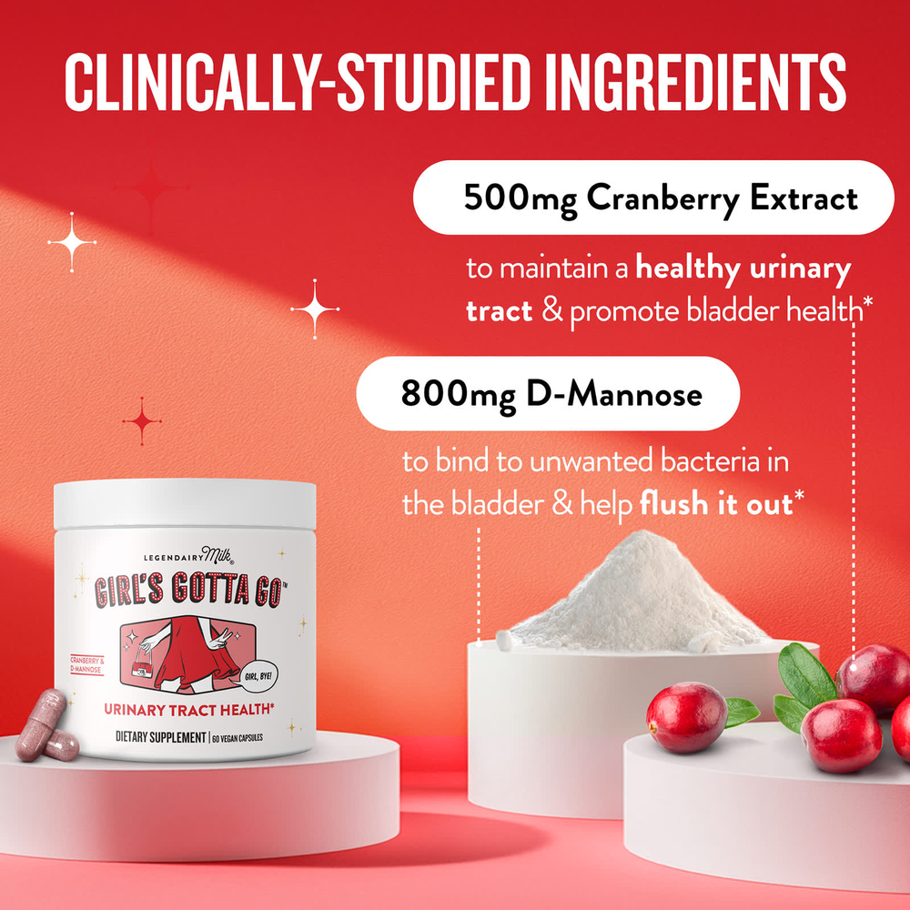 Legendairy Milk, Girl's Gotta Go ™, здоровье мочевыводящих путей, 60 веганских капсул