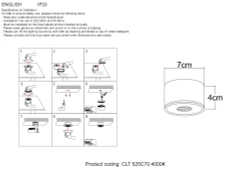 Светильник потолочный Crystal Lux CLT 525C70 WH 4000K