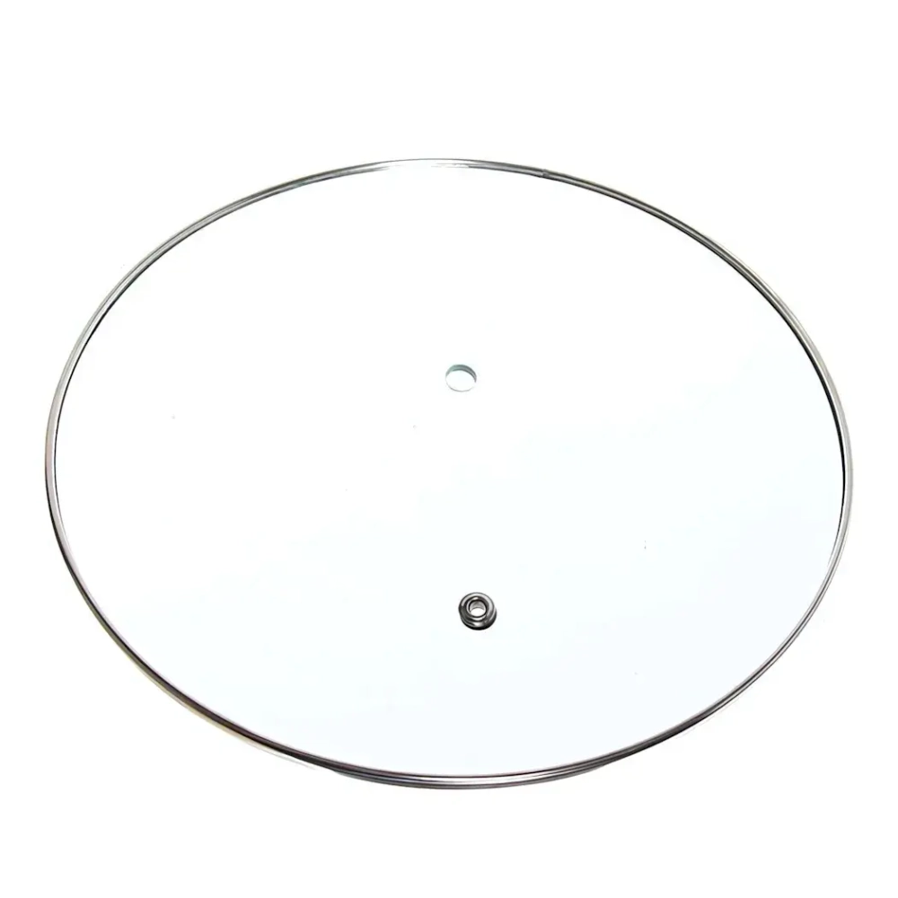 Крышка без ручки 22 см стеклянная с металлическим ободком и пароотводом С