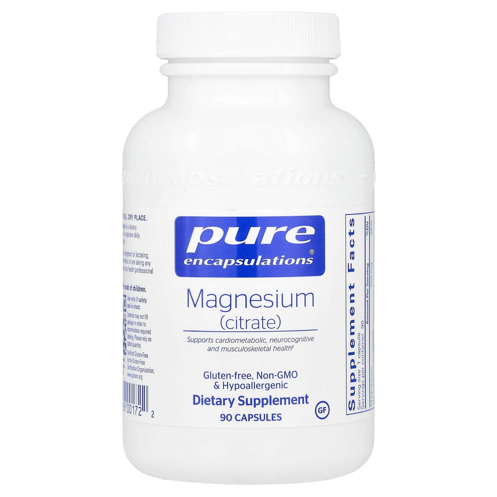 Pure Encapsulations, магний (цитрат), 90 капсул (150 мг в 1 капсуле)