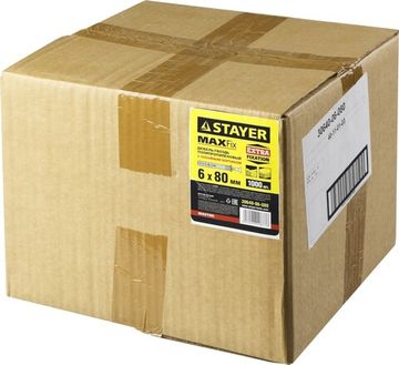 STAYER 6 х 80 мм, потайной бортик, 1000 шт, дюбель-гвоздь (30640-06-080)