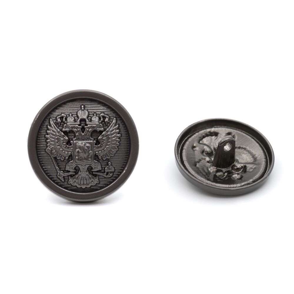 Пуговицы металл на ножке 36L=23 мм, (m.nickel (матовый черный никель)), 12 шт, ME354