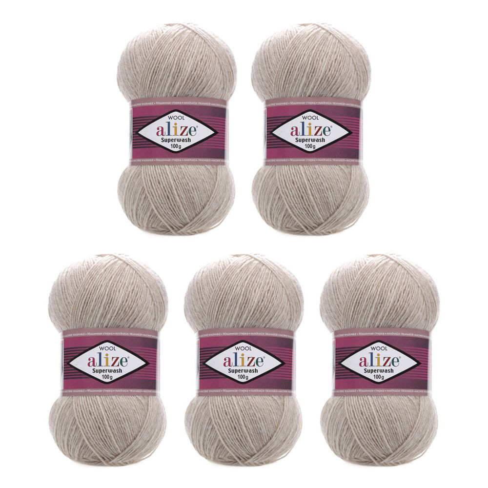 Пряжа Alize (Ализе) Superwash Comfort Socks / уп.5 мот. по 100 г, 420м, 152 бежевый меланж A