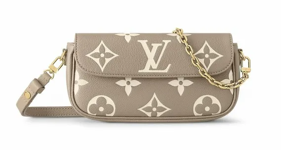 Кошелек женский Louis Vuitton Ivy на цепочке бежевый