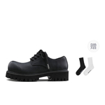 HANQIAORIJI Abyss Collection Cow Split Leather Casual Shoes Men"s Black