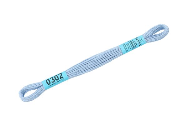 Мулине Gamma 100% хлопок, цв.0302 голубой, 24 мотка по 8 метров
