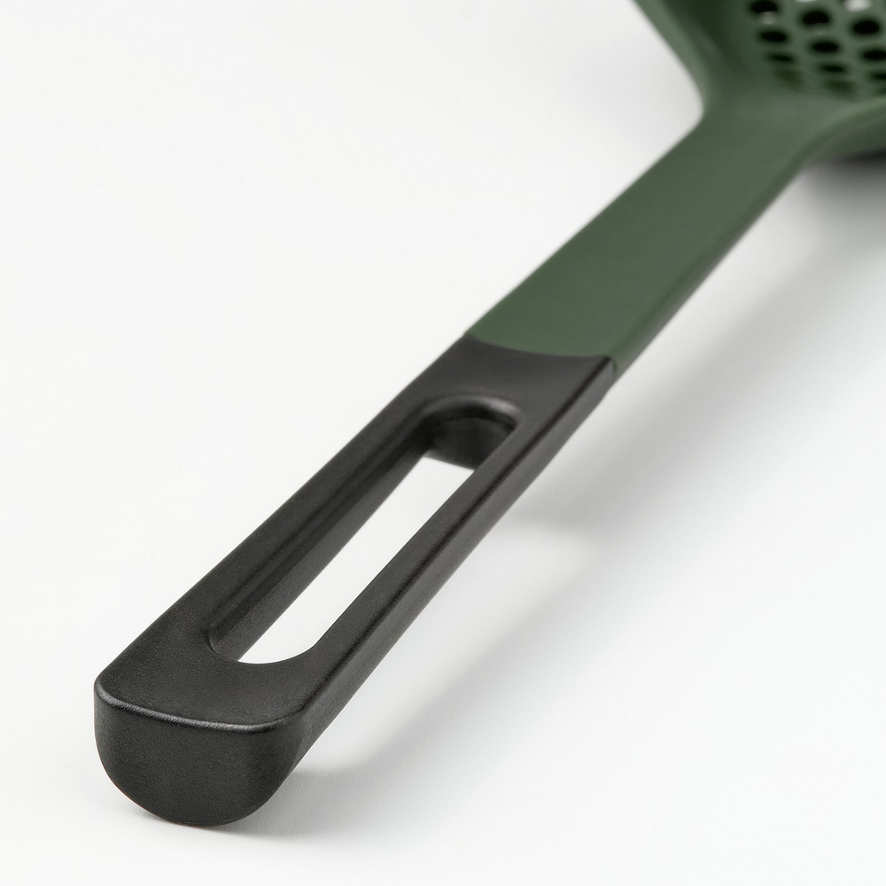 IKEA KNORRHANE  (ИКЕА КНОРРХАНЕ)  -  Ложка-шумовка - тёмно-зелёная/антрацит 34 см