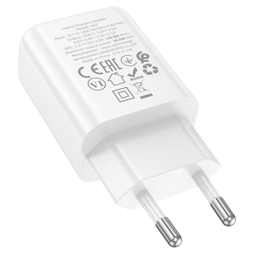 Сетевое зар. устр. Hoco N62 1С 30W белое