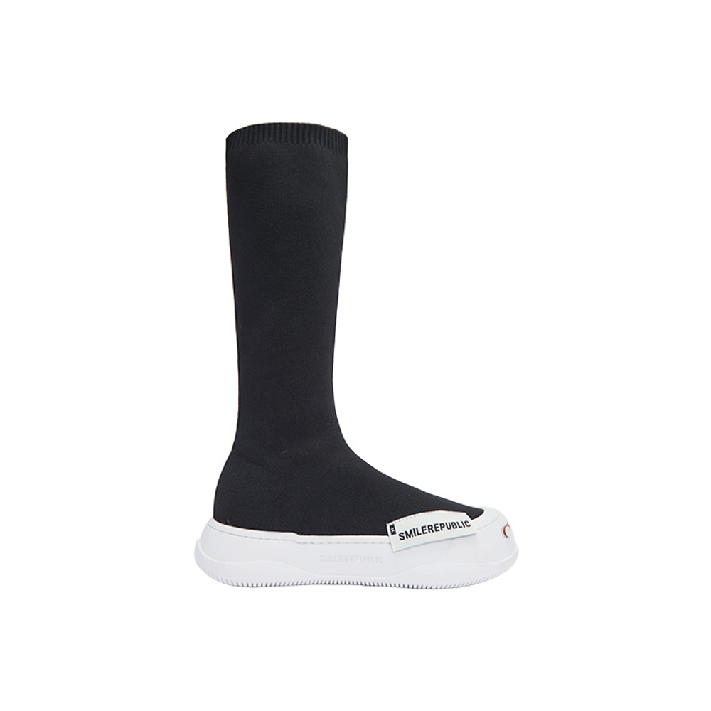 SMILEREPUBLIC Half Knee Sock Boots, High Top Knee High Knee high Boots Women"s Black