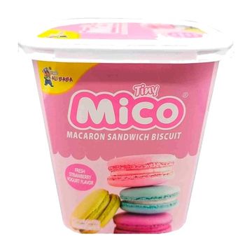 Печенье Tiny Mico Macaron, макарун со вкусом клубники и йогурта, 88 г