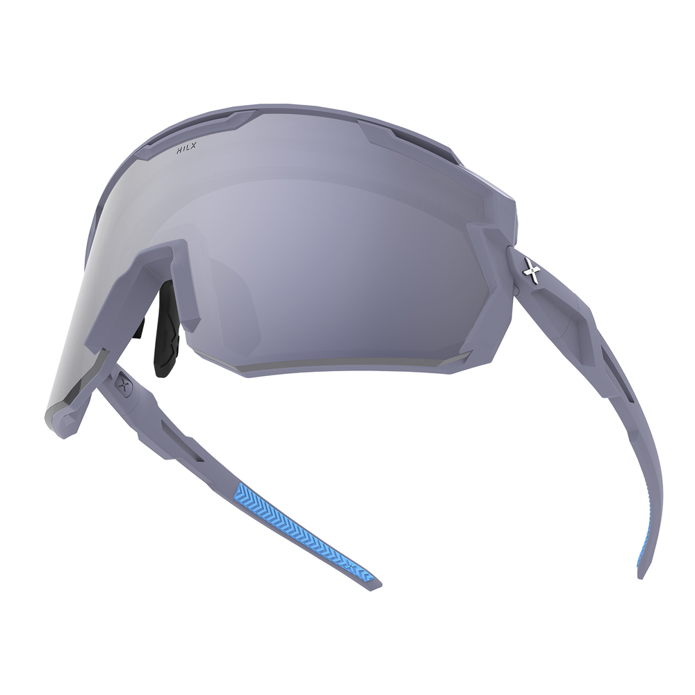 Спортивные очки с диоптриями HILX Samurai / Matt Solid Grey / Black Mirror Polarized Lens + Clear Lens