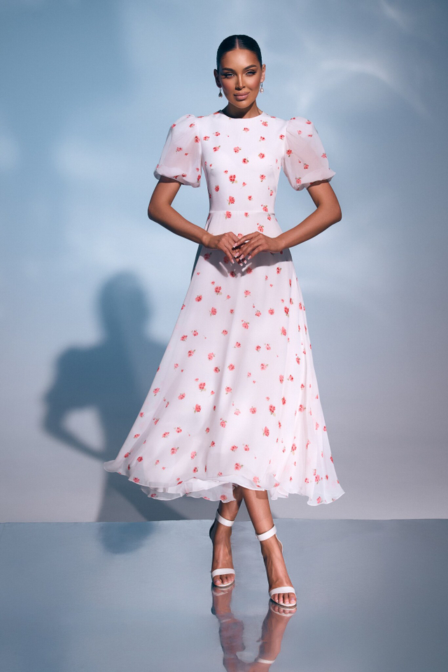 Платье Sabrina flower red