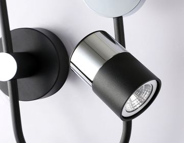 Настенный светодиодный светильник со сменной лампой 11W 4200K+1*GU10 FL51601/3 BK/CH черный/хром 424*275*100 Comfort LineTech Ambrella