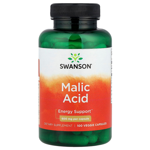 Swanson Vitamins, яблочная кислота, 600 мг, 100 растительных капсул
