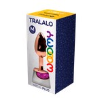 Анальная пробка металлическая Tralalo золотая с розовым кристаллом от WOOOMY (8*3,4 см.)