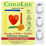 ChildLife Essentials, Essentials, омега-3 с ДГК и холином, жевательные таблетки SoftChew Gummies, со вкусом маракуйи, 27 таблеток
