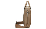 GUCCI Leather Briefcase, Portable Crossbody Bag, Shoulder Bag Large Men"s Taupe