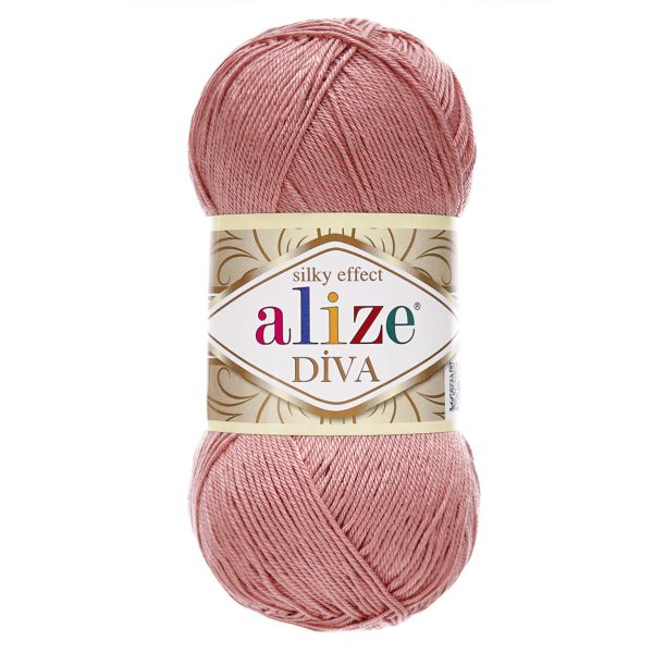 Пряжа Alize (Ализе) Diva / уп.5 мот. по 100 г, 350м, 354 сухая роза A