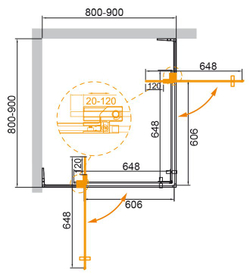 Душевой уголок Cezares SLIDER 90-100x90-100 см SLIDER-A-2-90/100-C-Cr