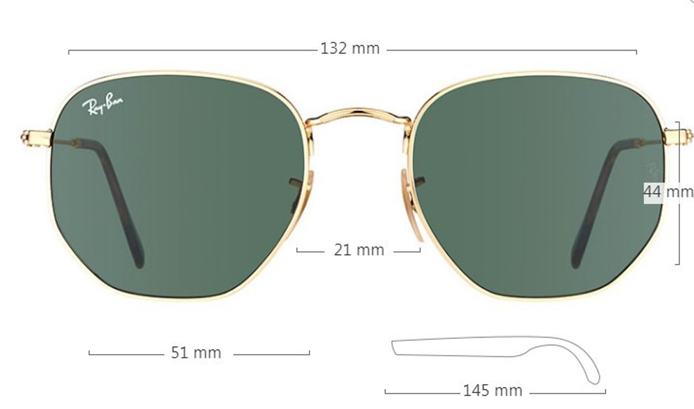 Ray Ban Hexagonal RB 3548N 001 / 51 мм