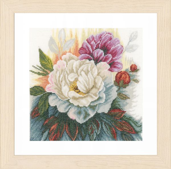 Набор для вышивания нитками Lanarte, White rose, 25х25 см