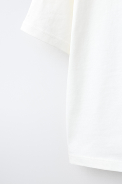 ZARA ФУТБОЛКА С ПРИНТОМ, БЕЛЫЙ