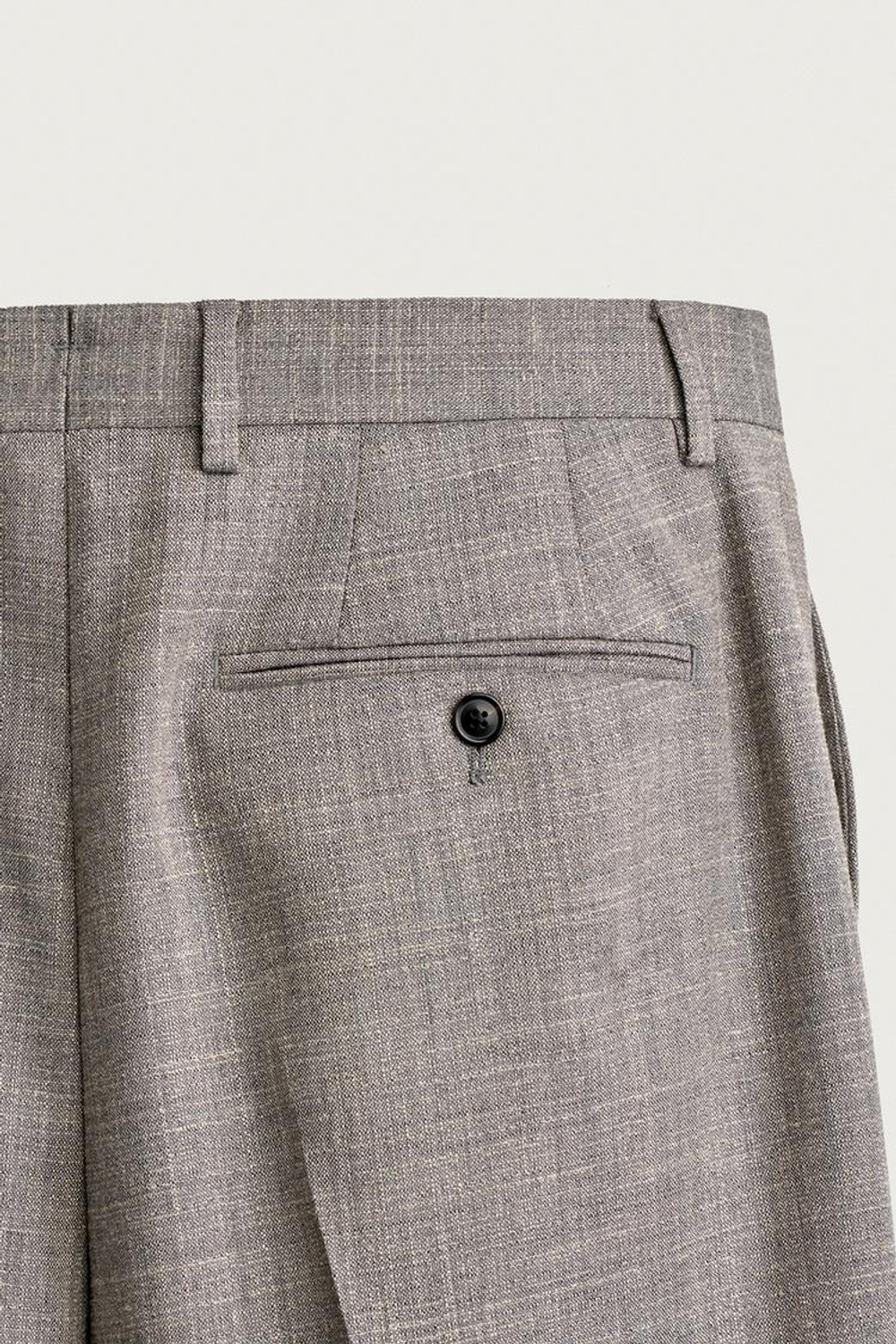 ZARA ШЕРСТЯНЫЕ КОСТЮМНЫЕ БРЮКИ КЛАССИЧЕСКОГО КРОЯ, СЕРЫЙ/БЕЖЕВЫЙ