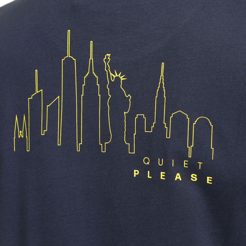 Мужское теннисное поло Quiet Please New York Skyline T-Shirt Men - Blue, Yellow