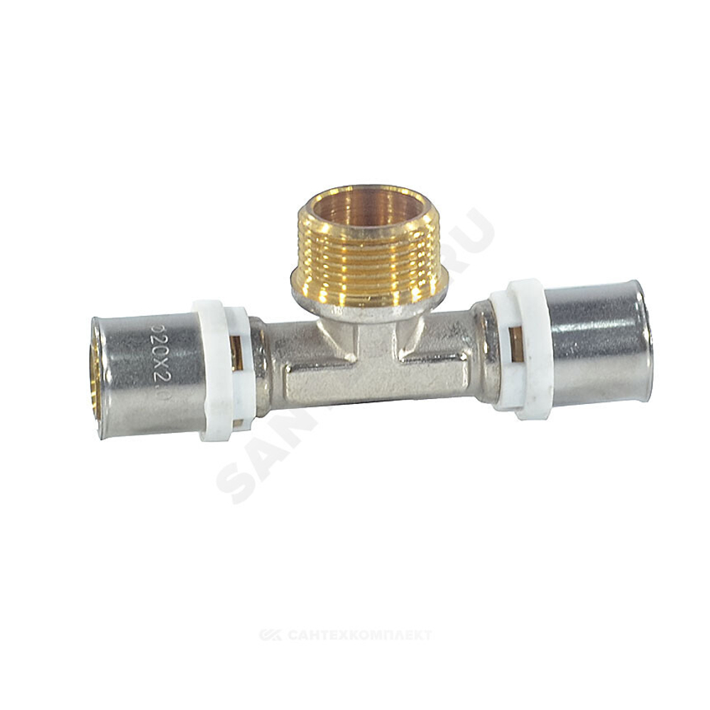 Тройник МП латунь пресс Дн 20х1/2"х20 НР ГОСТ 32415-2013 8012 Aquasfera 8012-02