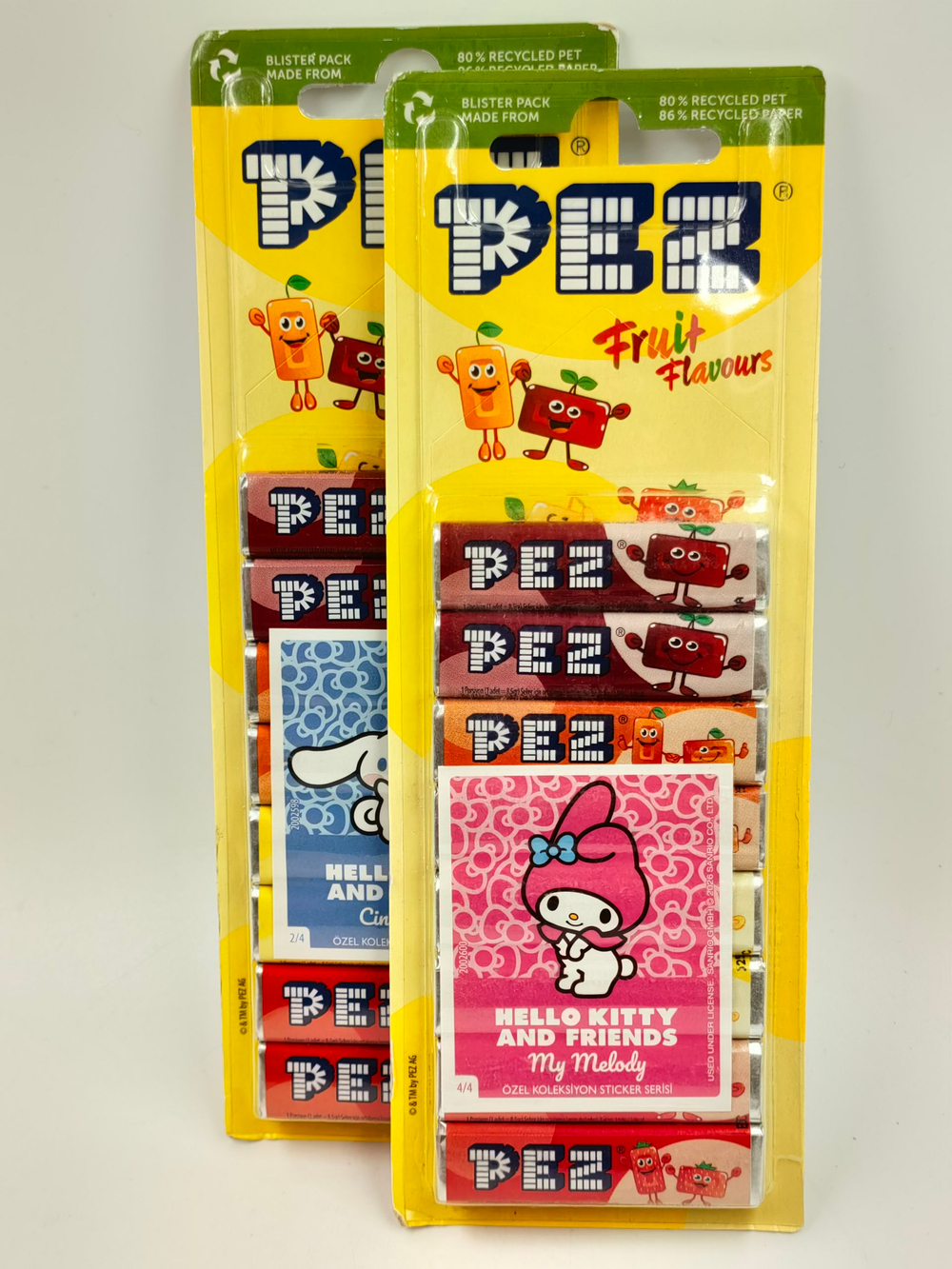 PEZ Сменные блоки конфет с фруктовыми вкусами "Фруктовый микс", 2 уп. по 68 г