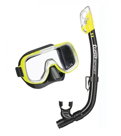 Набор детский маска+трубка в сумке TUSA Sport UCR-2022P черный/желтый