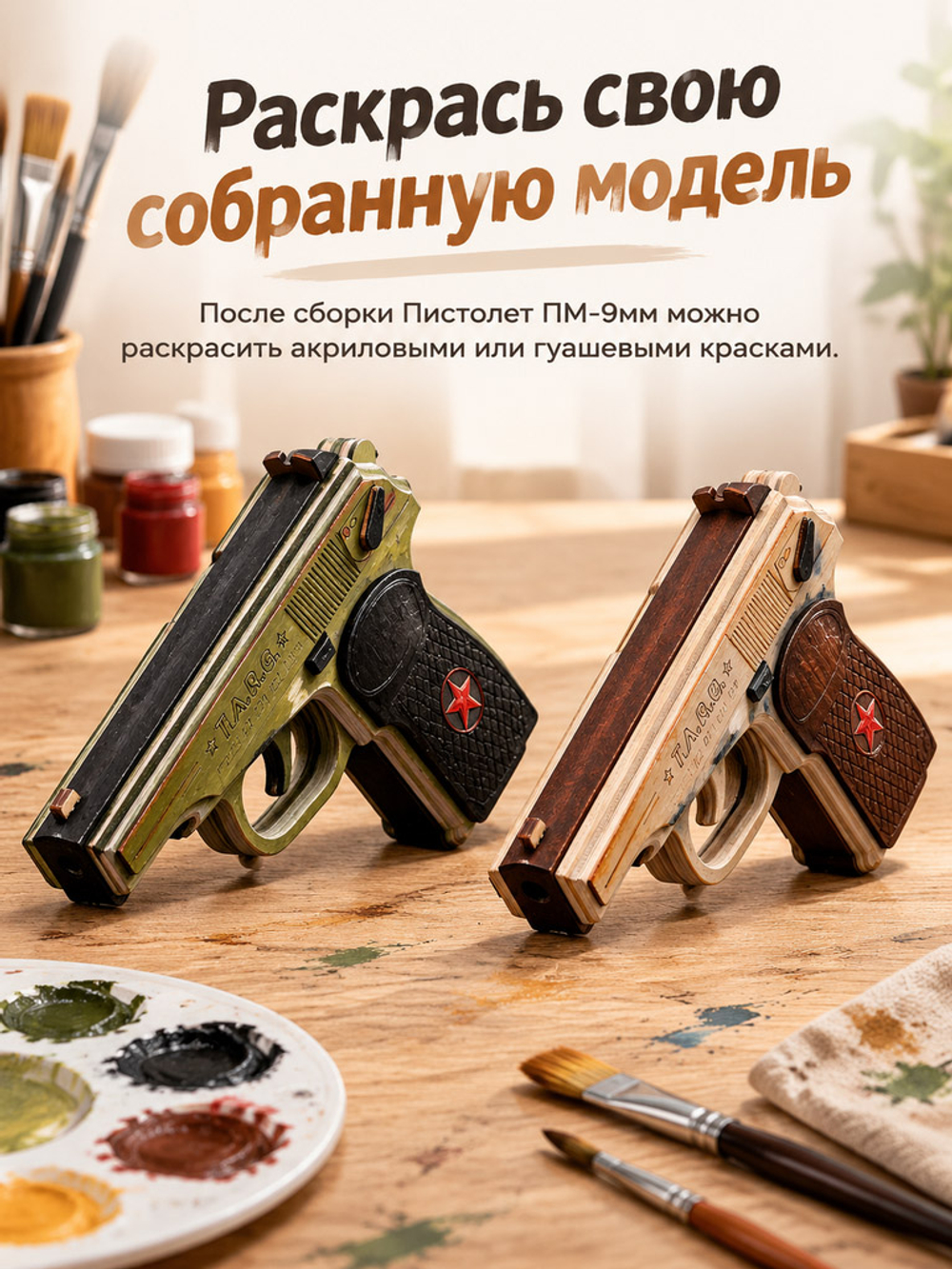 Деревянный конструктор Пистолет ПМ-9мм (TARG)