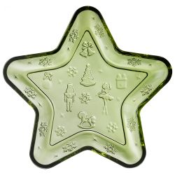 БЛЮДО СЕРВИРОВОЧНОЕ "ЩЕЛКУНЧИК" GREEN В ФОРМЕ ЗВЕЗДЫ, 21*21*2,5 СМ
