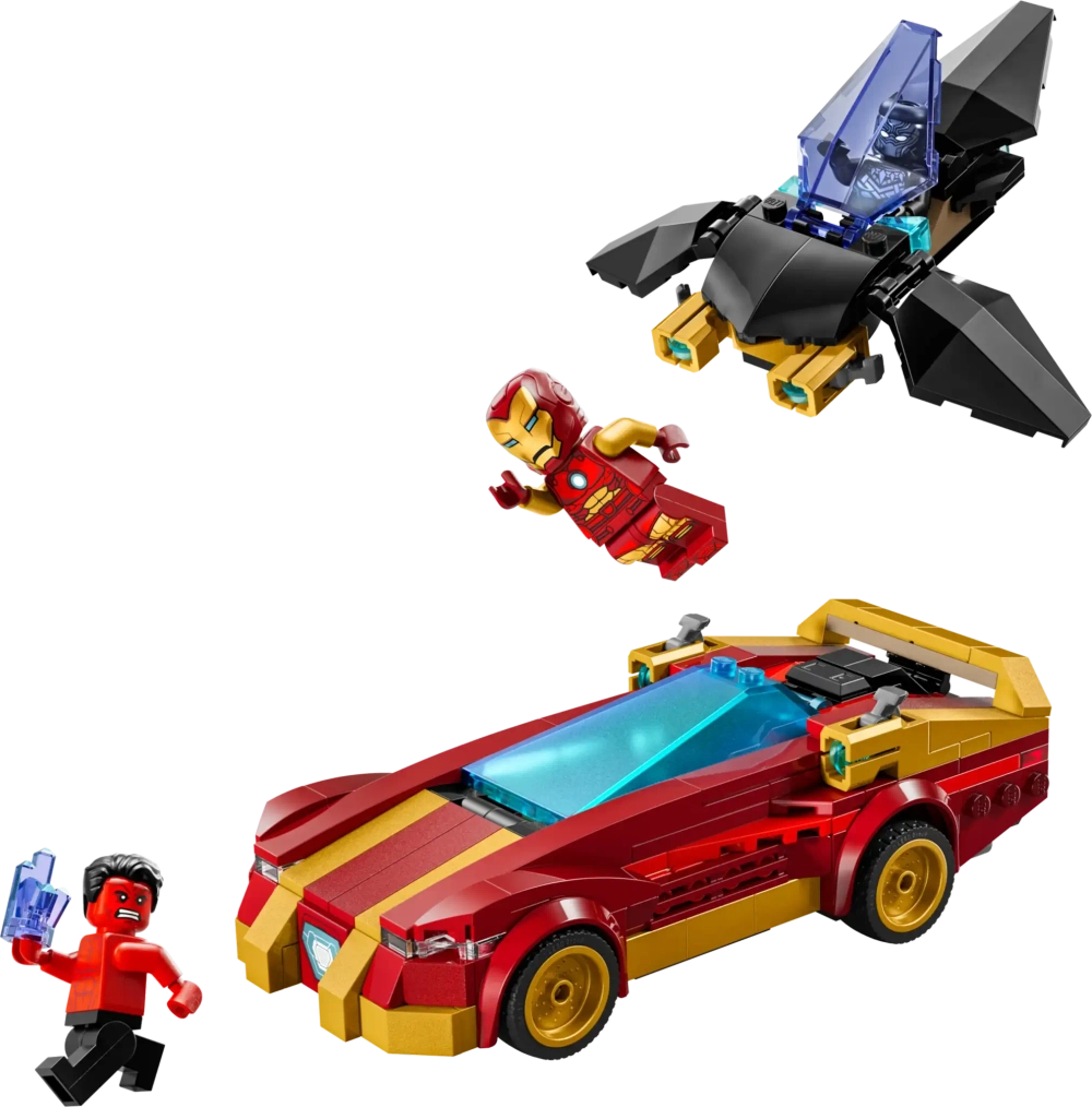 Конструктор LEGO Marvel 76310 Машина Железного человека и Черная пантера против Красного Халка